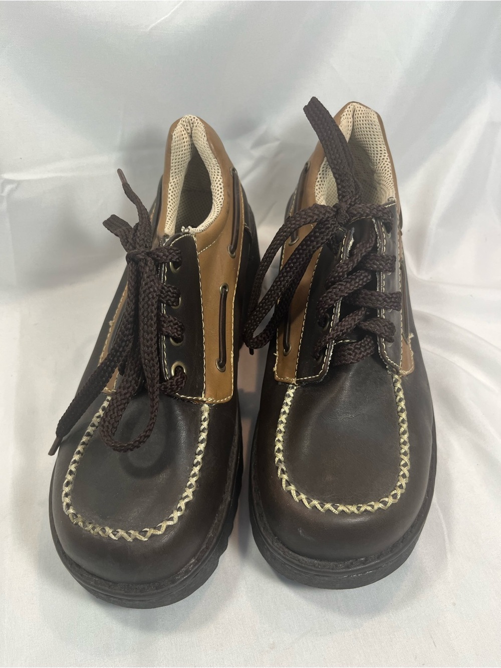 Soda Women's Brown and Tan Lace-Up Winter Boots - Picture 2 of 12